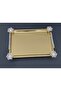 Figured, Metal-Handled, Stainless Steel Rectangular Tray Luxury Presentation Tray Light Gold-Silver - 5