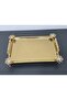 Figured, Metal-Handled, Stainless Steel Rectangular Tray Luxury Presentation Tray North Gold - 4