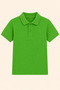 Children's Unisex Green Short Sleeve Polo Collar T-Shirt 100% Cotton Lakos Fabric - 3