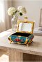 Rose Patterned Embroidered Mirrored Jewelry Box - 2