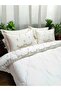 Sırma Gold Glitter Embroidered Cream Color Double Winter Sleeping Set - 6