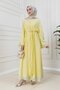 Bolero Detailed Defne Dress with Buckle Detail-Yellow - 3