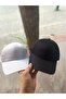 Black-White 2-Piece Unisex Plain Basic Hat Set - 2