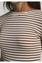 Slim Fit Women's Brown T-Shirt - 4