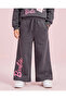 Girls Charcoal Barbie Wide Leg Track Pants