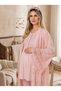 New Season Pink Stylish Lace Detailed Buttoned Design Short Sleeve Maternity Maternity Dressing Gown Pajama Set - 5
