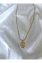 Women's Gold Color Stone Elegant Steel Necklace - 3