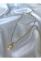 Women's Gold Color Stone Elegant Steel Necklace - 4