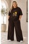 Women's Plus Size Premium Oversize Cotton 2-Piece Tracksuit Set Casual Comfortable Streetwear