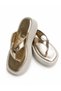 Gny Women's Gold Flip-Flops with Padded Sole, Casual Slippers, Comfortable Summer Slippers