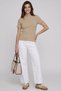 Ribbed Top with Mock Neck and Short Sleeves - 2