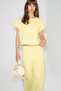 Kloe Women's Soft and Flexible Fabric Round Neck Low Sleeve Tube Leggings Yellow Top and Bottom Set