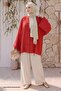 Wide Sleeve Red Kimono - 3