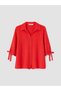 Özmarka New Season Red Textured Women's Shirt - 5