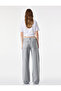 Stoned Washed Regular Waist Cotton Wide Leg Denim Trousers - Wide Leg Jeans - 4