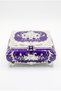 Silver Detailed Purple Vintage Jewelry Box with Lid and Mirror - 5