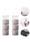 Two-piece three-compartment hanging storage bag, gray and white