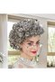 Gray Color Curly Elderly Wig Granny Wig Lined Bonus (5691) - 3