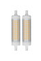 2 R7S 118mm 15W dimmable warm white.