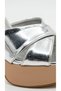 Women's Silver Mirror Detailed Cross-Strap Buckle High Platform Thick Heel Evening Dress Shoes - 4