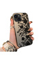 Elegant Black Lace Flower Pattern Case Compatible with iPhone 14 Plus/15 Plus, High Quality Phone Case - 2