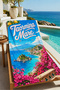 Vintage Taormina Mare Sicily Coast Poster Patterned 70X150 Beach Towel - Cotton Bath Towel