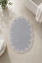 Gray Embroidered Non-Slip Base Bath Mat Lace-Up Washable Bathroom Set Spera