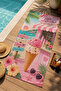 Retro Pink Ice Cream Shop Tropical Patterned 70X150 Beach Towel - Digital Printed Bath Towel