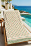 Pastel Yellow Blue Checkered Summer Modern Patterned 70X150 Beach Towel - Cotton Bath Towel