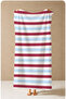 Retro Burgundy Blue Horizontal Striped Patterned 70X150 Beach Towel - Digital Printed Fade-Resistant Bath Towel - 5