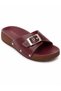 Women's Burgundy Single Strap Buckle Thick Sole Daily Comfortable Summer Slippers - 3