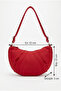 Women's Red Color Quilted Fabric Crossbody Shoulder Bag - 5