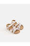 Girls White Butterfly Cork Flat Sandals - 2