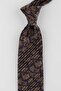 Navy Blue Yellow Shawl Pattern Italian Silk Pleated Tie Est225 - 3