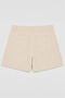 Women's Ecru High Waist Lycra Jean Shorts - 2