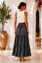 Drawstring Layered Maxi Skirt - 3