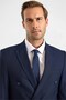 Navy Blue Slim Double Breasted Collar Plain Dobby Pocket 6 Drop Suit - 5