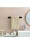 Towel Rack - Wall-mounted stainless steel towel hooks, no drilling required, 3M adhesive, 37cm, black - 5