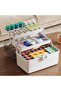 Medicine Storage Box : 3 Layers Fold Plastic Storage Box with Transparent Lockable Lid, Tool - 6