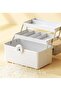 Medicine Storage Box : 3 Layers Fold Plastic Storage Box with Transparent Lockable Lid, Tool - 5