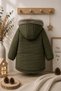 New Season Cute Fox Figure Detailed, Fleece Inner Lining, Foil Hooded Quilted Winter Children's Coat-Coat - 3