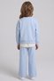 Girl's Floral Embroidered Shirt, Skirt, Detailed Sweatshirt and Trousers Set - 3