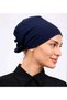 Non-Slip Bonnet Navy Blue Silicone Non-Slip Seamless Women's Hijab with Tie - 4