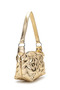 Women's Gold Star Embroidered Puff Shoulder Bag with Adjustable Strap Crossbody Bag - 2
