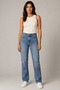 Women's Light Blue High Waist Straight Fit Flat Cut 5 Pocket Jeans - 4
