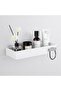 Adhesive Shower Caddy & No Drill Shower Shelf, Plastic Bathroom Wall Organizer for Tile, Wall