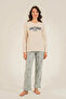 Mother Daughter Sweet Dreams Cream Long Sleeve Pajama Set - 6