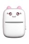 Mini Portable Thermal Printer with 1 Roll Paper Pink/White - 2