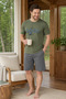 Men's Two-Piece Set 100% Cotton, Summer, Gym, Athlete, Football, Fitness, Jogging, Home Wear Anti-Sweat - 4