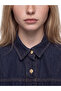 Xside Navy Blue Shirt Collar Women's Jean Jacket - 3